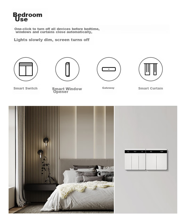 Linptech Smart Screen Switch E2 Lite Customizable Button Names Integrated with Mijia APP Zero Fire Three-Button White 12