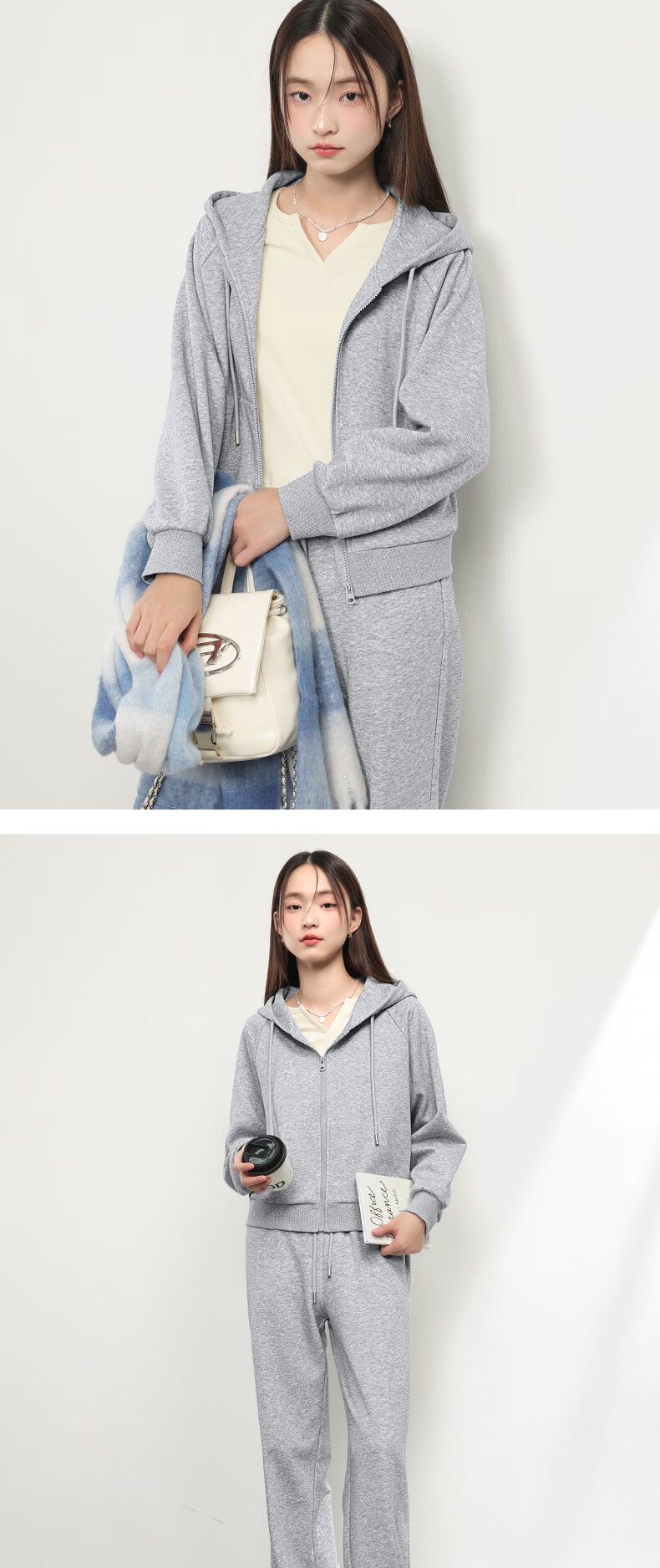 Baleno Short Hooded Cardigan Sweatshirt Jacket for Women, New Spring And Autumn 2026 Style, Petite Size, Casual Lazy Chic Outerwear 2