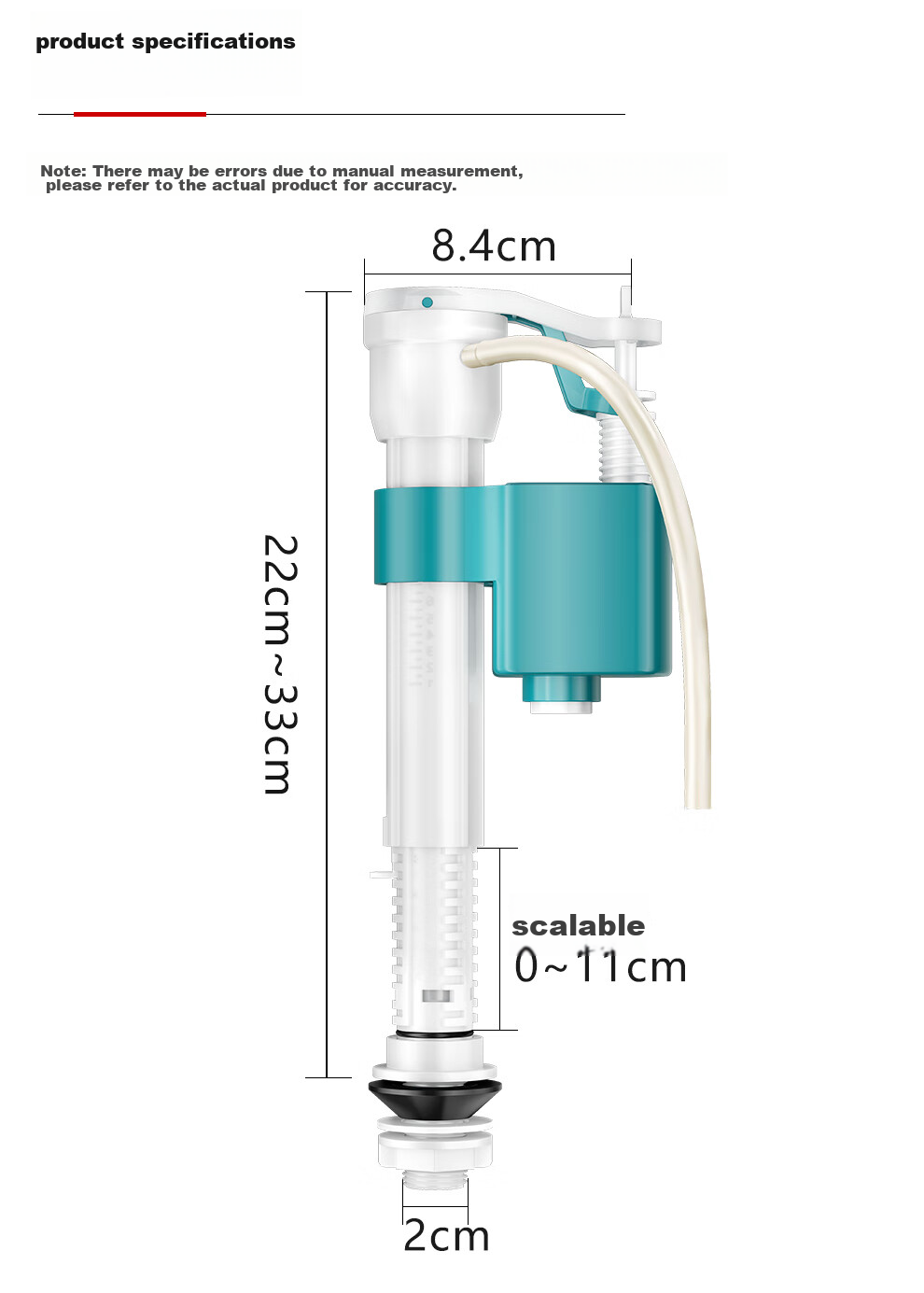 CVBAB Toilet Inlet Valve, Toilet Accessories, Universal Water Inlet Valve for Toilet Tank, Water Supply Valve for Flush Toilet CV-J01 1
