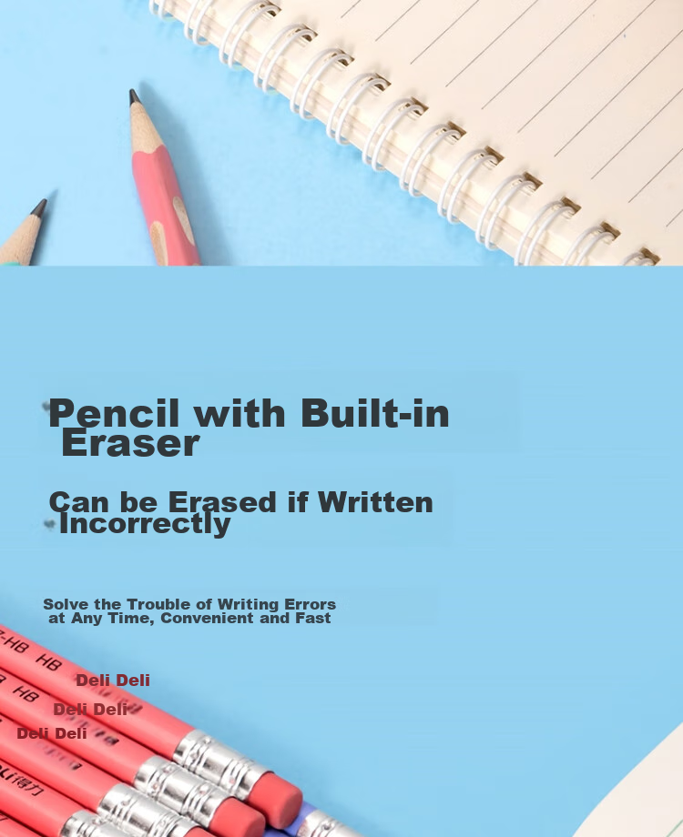 Deli You Dong Dong Writing Pencil HB (30 Pieces/tube), Multi-Color with Eraser Tip, Easy Grip, Children's Posture-Correcting Pencil, Student Handwriting Practice Pen HC148-HB, Back-To Stationery 10