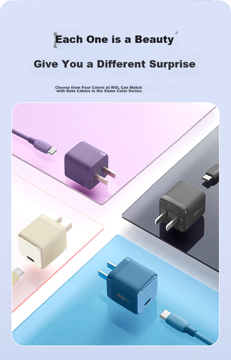 BULL GaN 20W Charger, Apple 18/17/16 PD Fast Charging Head, Auto Shut-Off When Fully Charged, Suitable for IPhone14/13promax/[20W GaN] Deep Sea Blue 10