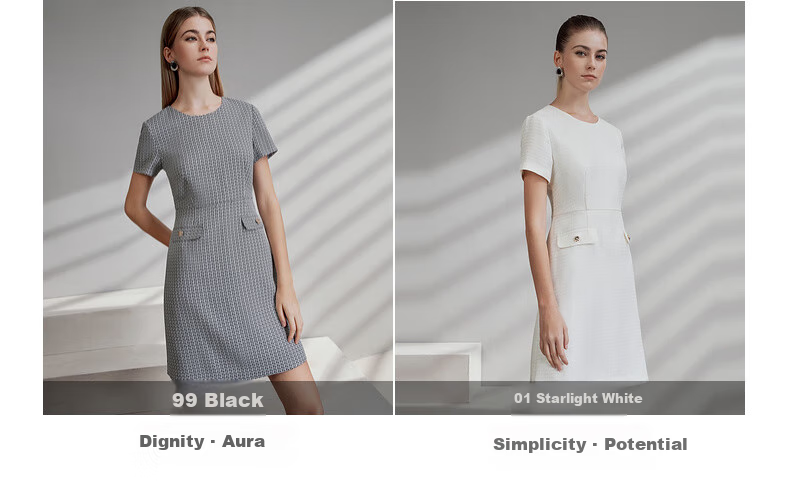G2000 Coarse Floral Print/Mall-Matching Women's Clothing, Spring And Summer Elegant Chanel-Style Short-Sleeve Dress, Starlight White, L/38 14