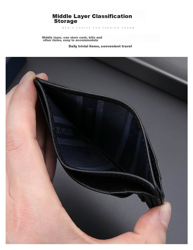 Meizhouyeniou Card Holder for Men, Ultra-Thin, Top-Grain Leather, Multi-Slot ID Holder, Birthday Gift for Boyfriend 8