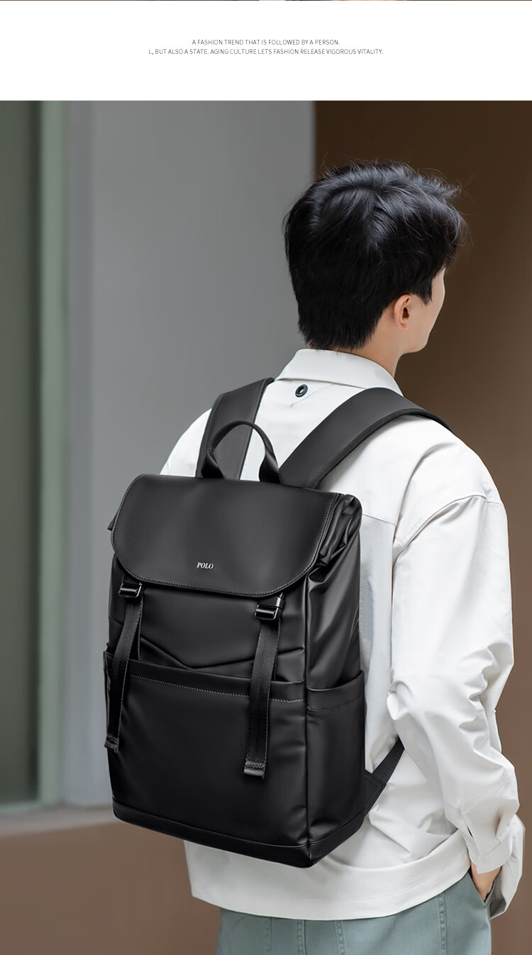POLO Backpack for Men, Lightweight Travel Bag with Flip Cover, 16/17.3-Inch Laptop Bag, Business Trip Bag 2