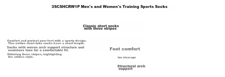 Adidas ADIDAS Men's And Women's Accessories Series 3S CSH CRW1P Sports Socks FH6628 Size M 1