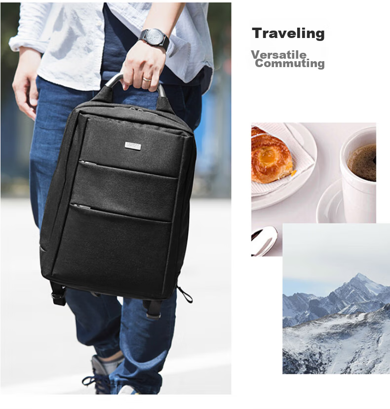 LEXON Men's Business Backpack, 15.6/16 Inch Laptop Bag, Commuter Travel Business Trip Double-Layer Backpack 19