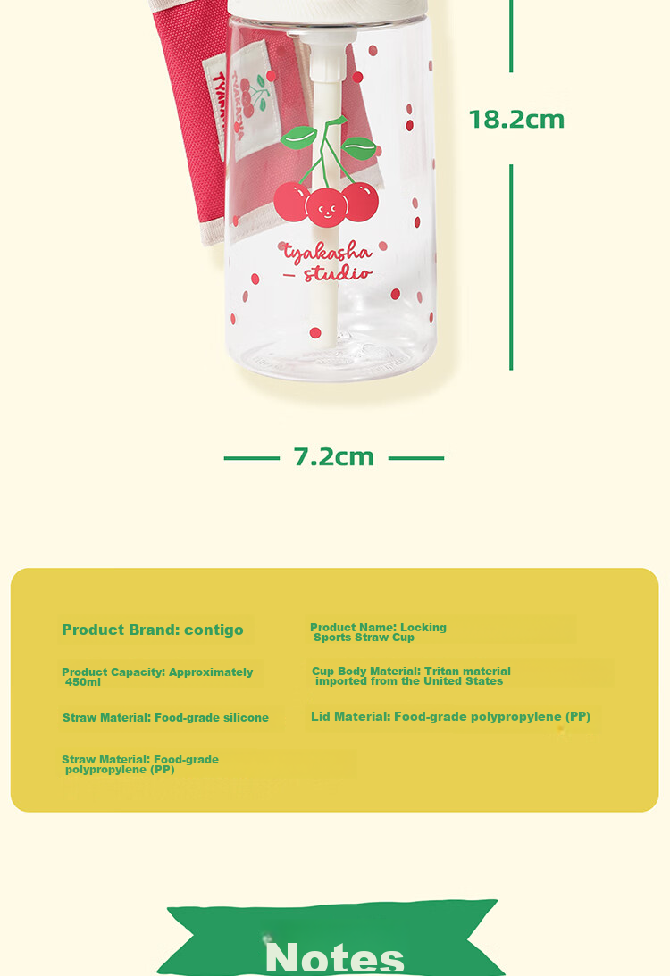 Contigo Kangdike Locking Sports Straw Plastic Water Bottle, Colorful Dog Pattern, 450ml, Pink, HBC-ASH217MVP 9