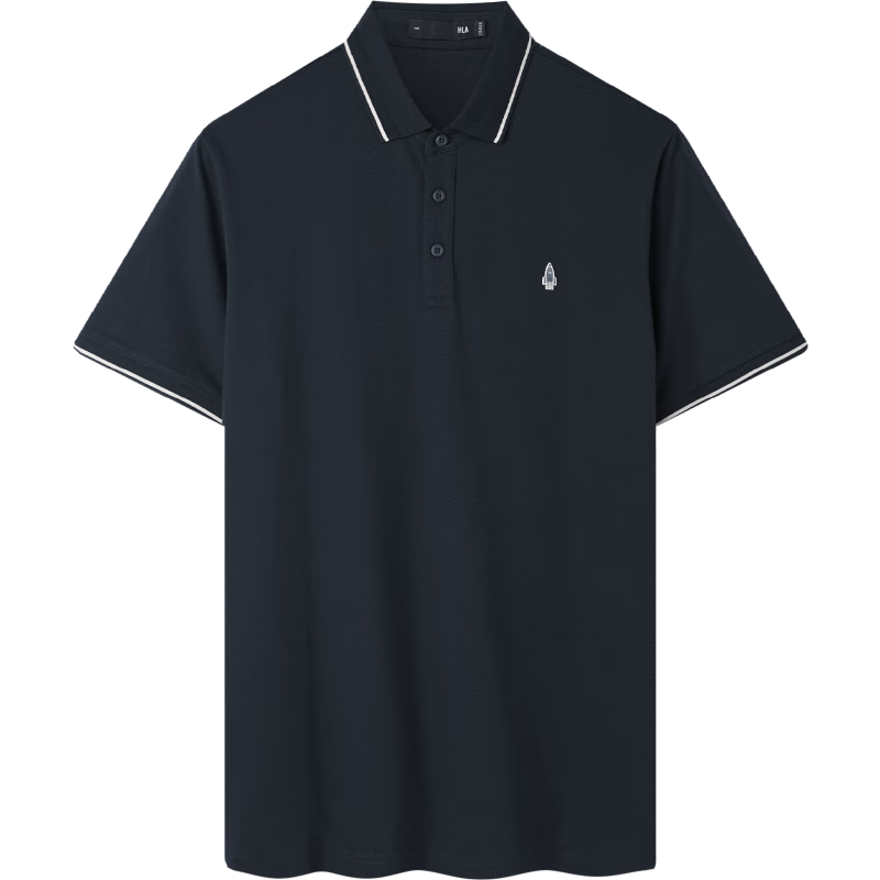 HLA Short-Sleeve Polo Shirt for Men, Cool And Stylish with Turn-Down Collar, Summer Wear