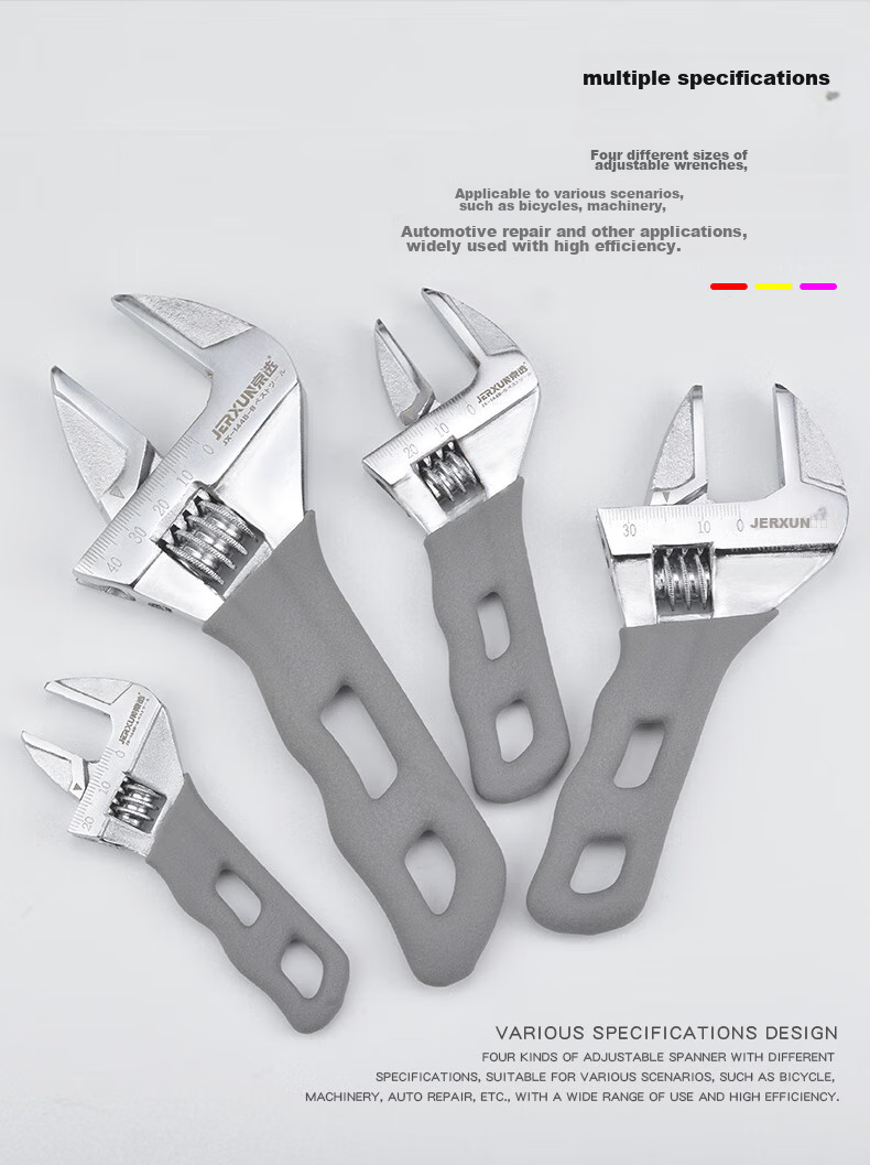 JERXUN Adjustable Wrench, Mini Short Handle, Wide Opening, Multi-Functional, Adjustable Spanner, Plumbing Pliers, Adjustable Wrench 5