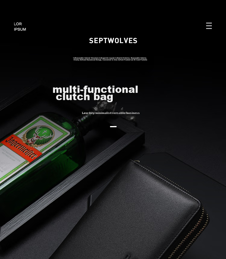 SEPTWOLVES Men's Clutch Wallet Genuine Leather Card Holder Large Capacity Anniversary Birthday Gift for Boyfriend Husband 2