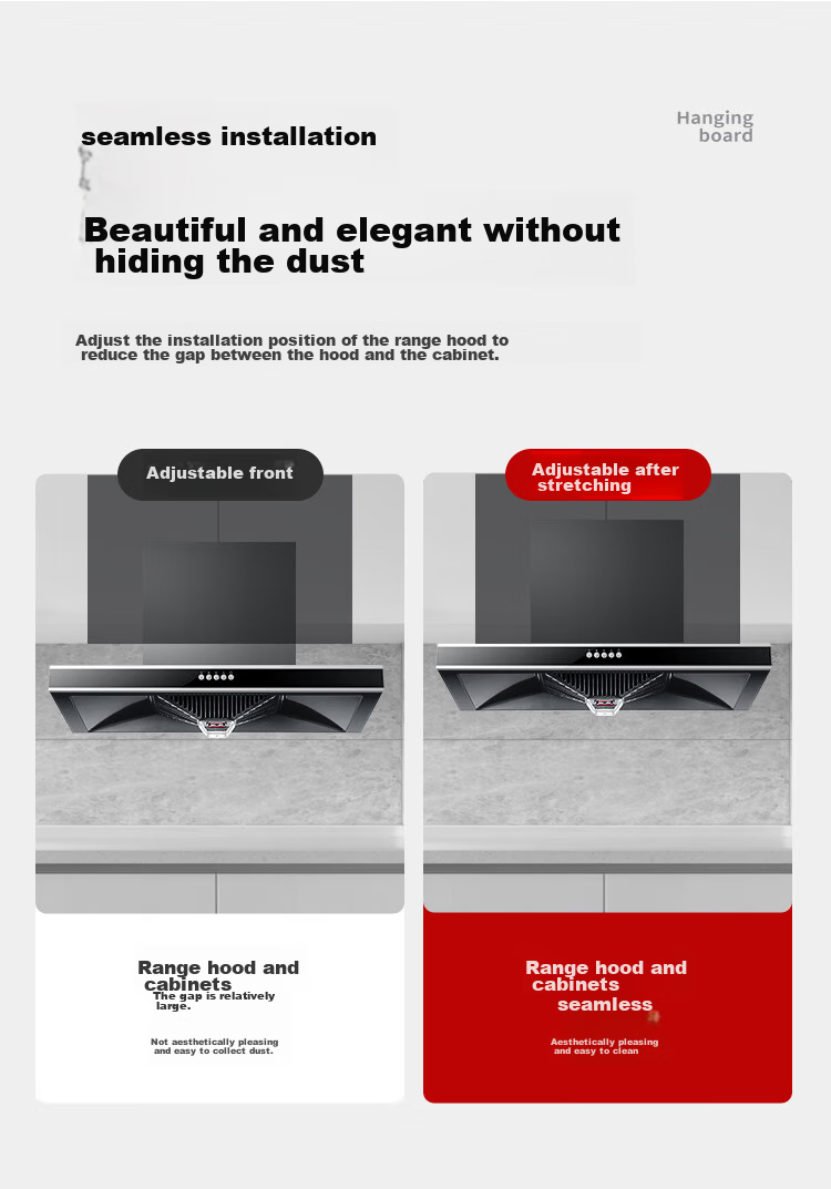 ProPre Range Hood Lifting Hook Installation Bracket Adjustable Universal Floating Mount Plate Thickened Universal Top-Suction 7-Shaped T-Type Extended Range Hood 5