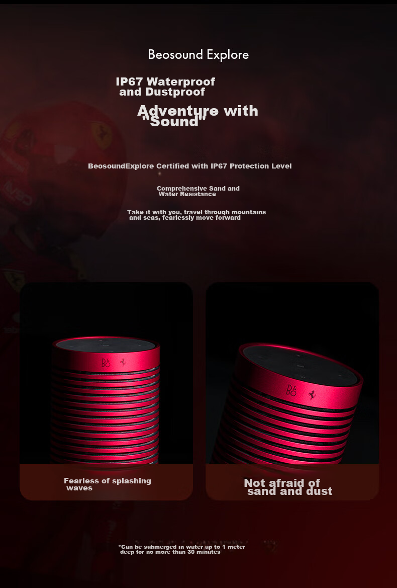 B&O [Ferrari Limited Edition] Beosound Explore Wireless Bluetooth Speaker, Portable B&O Audio Mini Waterproof Sports Portable Speaker, Birthday Gift 10
