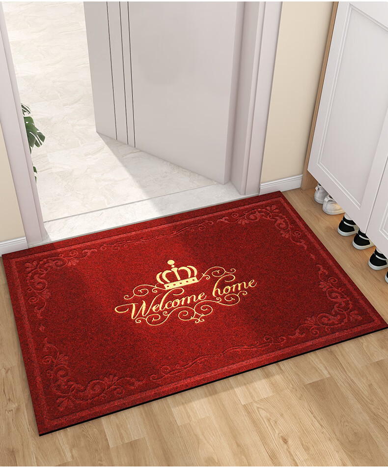 Huaxu Entrance Mat, Doorway Doormat, Front Door Foot Mat, Festive Non-Slip Mat, Red, 60*90 9