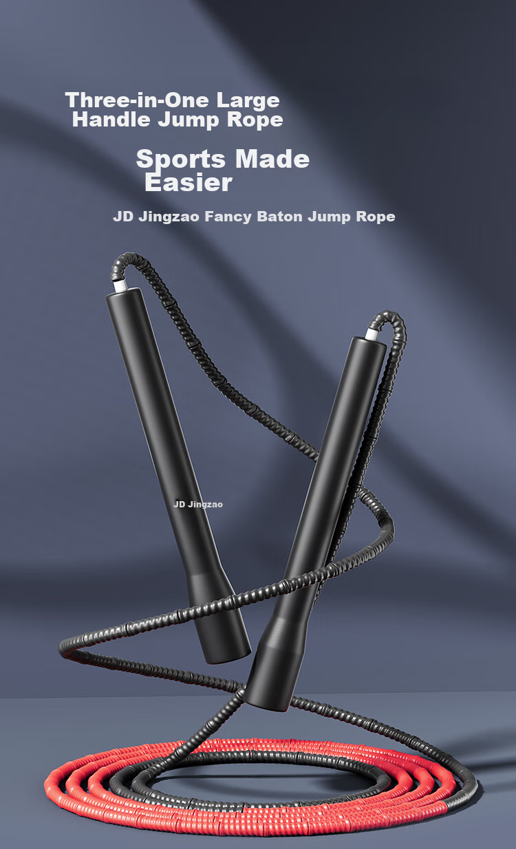JD Original Command Baton Jump Rope with Bamboo Joint PVC Three-In Jump Rope for Adults, Weight Loss, Childre 2