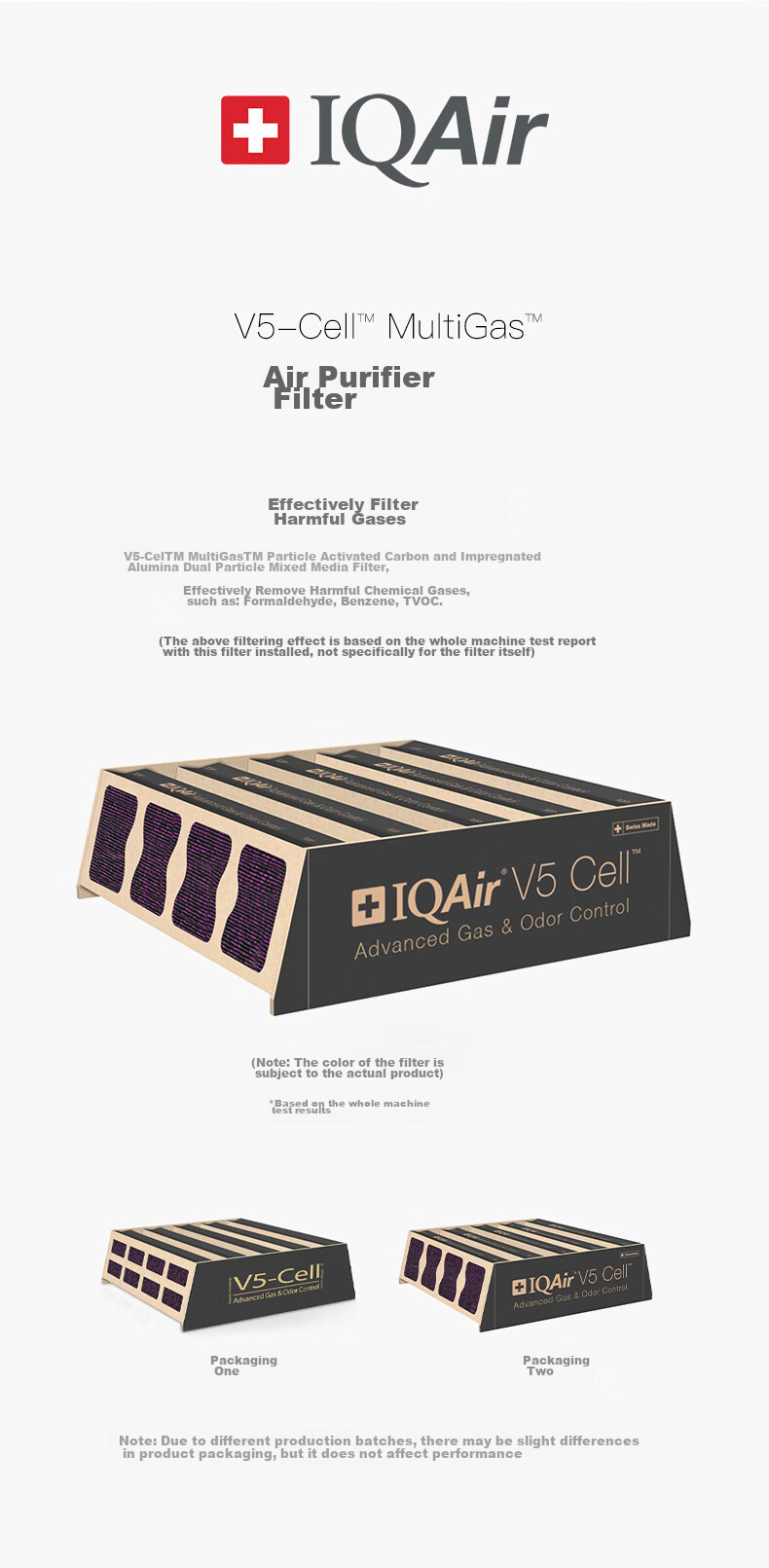 IQAir Air Purifier Filter Replacement V5-Cell MG Formaldehyde Removal Middle Layer Filter, Swiss Original Import, Compatible with HP250 [Accessory] 2