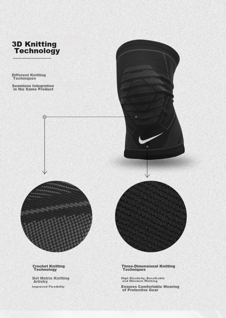 NIKE Sports Knee Pads for Climbing, Hiking, Outdoor Running, Basketball Knee Straps N1000669031M Two-Pack 8