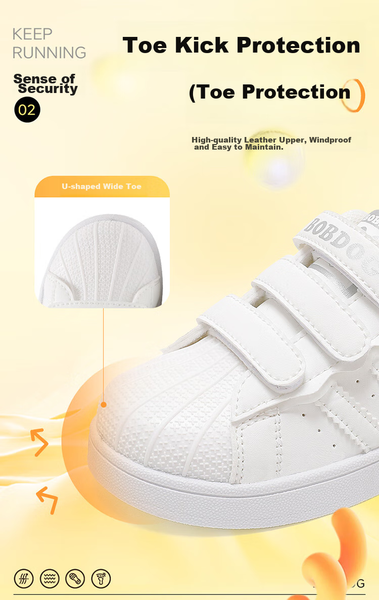 BOBDOG Children's Shoes, Girls' Low-Top Sneakers, Spring And Autumn Style, Kids' Sports Shoes, 101533153, Cream White/light Pink, Size 24 7