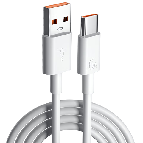 Nengshi Type-C Data Cable, 6A Charging Cable, 100W Fast Charging, Suitable for Huawei, Honor, OPPO, Xiaomi, 66W Android Phones, USB-C Fast Charging Cable, 1.2 Meters White [Two-Pack]