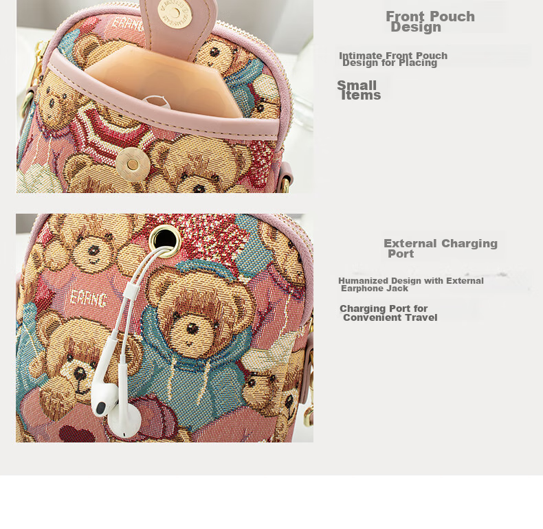 Xiaoxiongyilian Elegant And Stylish Phone Bag for Women, Fashionable Lightweight Mini Canvas Crossbody Bag, Casual Small Shoulder Bag, Valentine's Day Gift 13