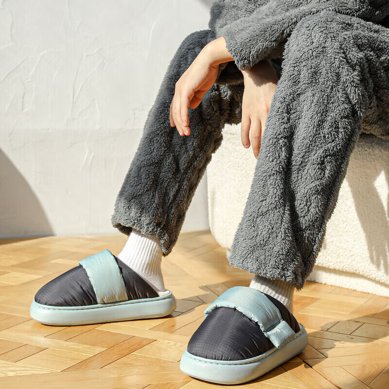 LangSha Winter Cotton Slippers for Women, Cute And Warm Home Slippers, Outdoor Waterproof Non-Slip Thick-Soled Maternity Shoes, Furry Cotton Shoes for Me