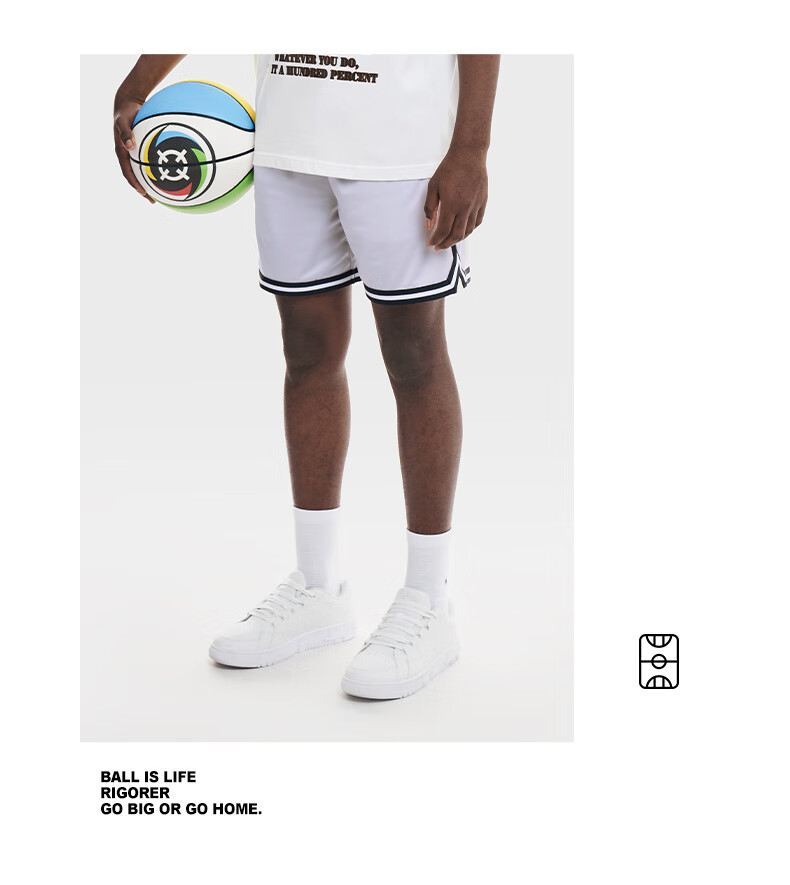 RIGORER Men's Sports Shorts, American Basketball Knee-Length Shorts, Summer Training Breathable Casual Sports Pants 23