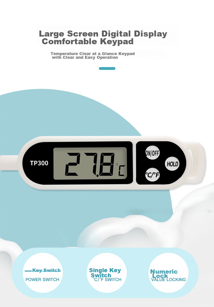 Baoshi Thermometer Probe Kitchen Baking Baby Milk Water Temperature Gauge Stainless Steel Automatic Power-Off Food Oil Thermometer 5