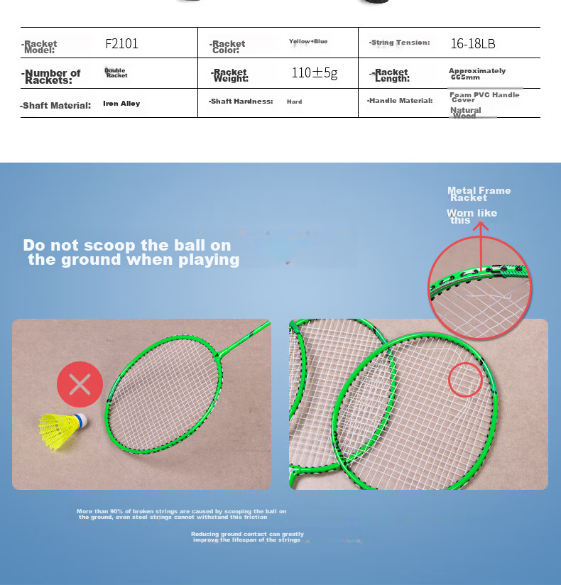 Deli Badminton Racket, Durable Basic Entertainment Wear-Resistant, Suitable for Beginners, Male And Female Players, Includes Three Shuttlecocks 13