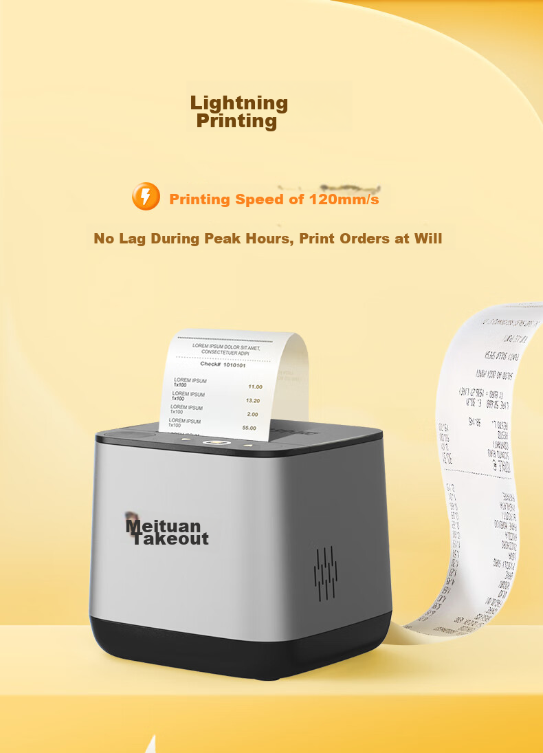 Meituan Fully Automatic Order Acceptance, Takeout Printer, 58mm Receipt Printer, Hengle Yun Printer for Takeout Connection, WIFI Network Connection + Manual Paper Tear Versio 4