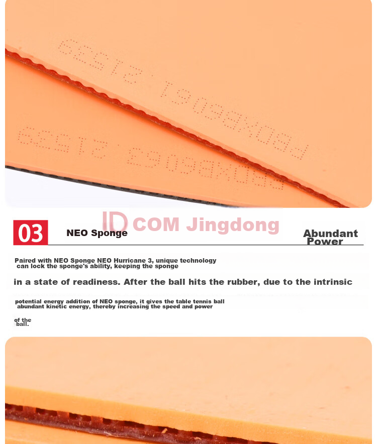 DHS NEO Kuangbiao 3 Rubber Set, 37 Degrees Soft, Kuangbiao Three Table Tennis Rubber, Table Tennis Racket Reverse Rubber, Red, 2.15 11