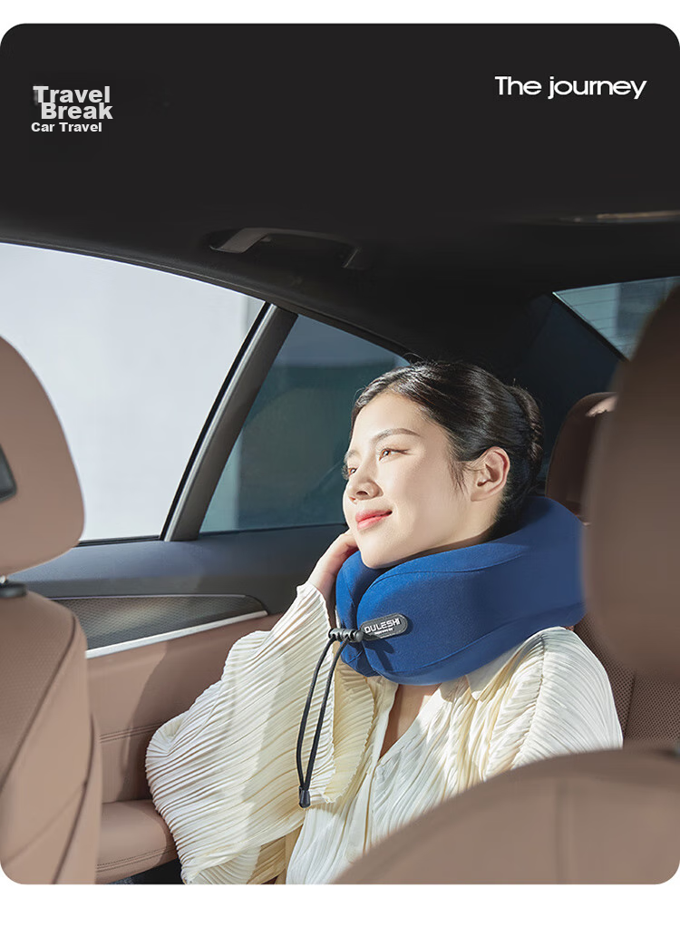 Car Lives U-Shaped Neck Pillow, Portable Travel Pillow, Airplane And High-Speed Rail Travel Essential, Neck Support Pillow for Business Trips And Naps 8