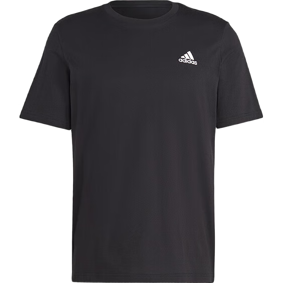 Adidas Men's Pure Cotton Casual Round Neck Short-Sleeve Sports T-Shirt IC9282, Black, A/XL Size