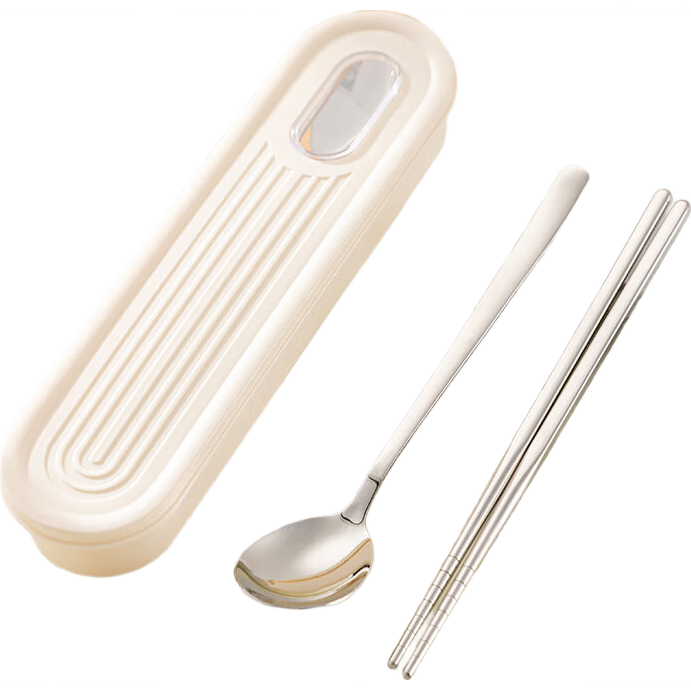 Guangyi Chopsticks, Tableware Student 304 Stainless Steel Chopsticks And Spoon Set, Portable Cutlery for Office Workers, GY7338