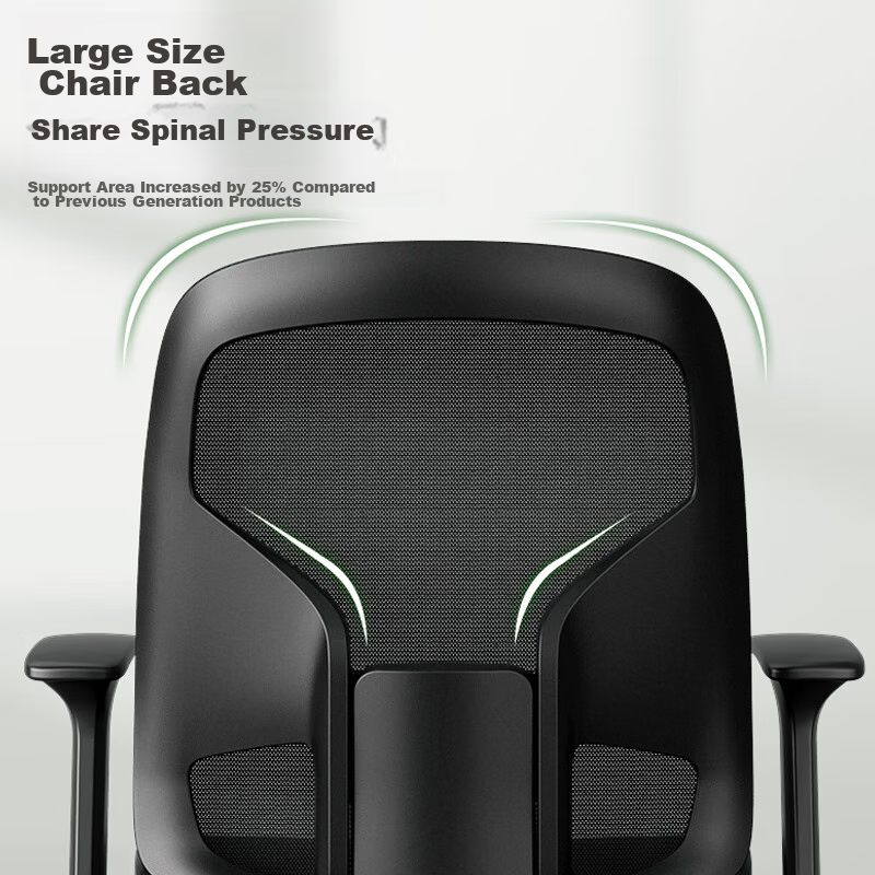 Deli 4900S Ergonomic Office Chair / Computer Chair / Staff Chair with Adjustable Height Swivel Chair, Comfortable Cotton Seat Cushion, Black