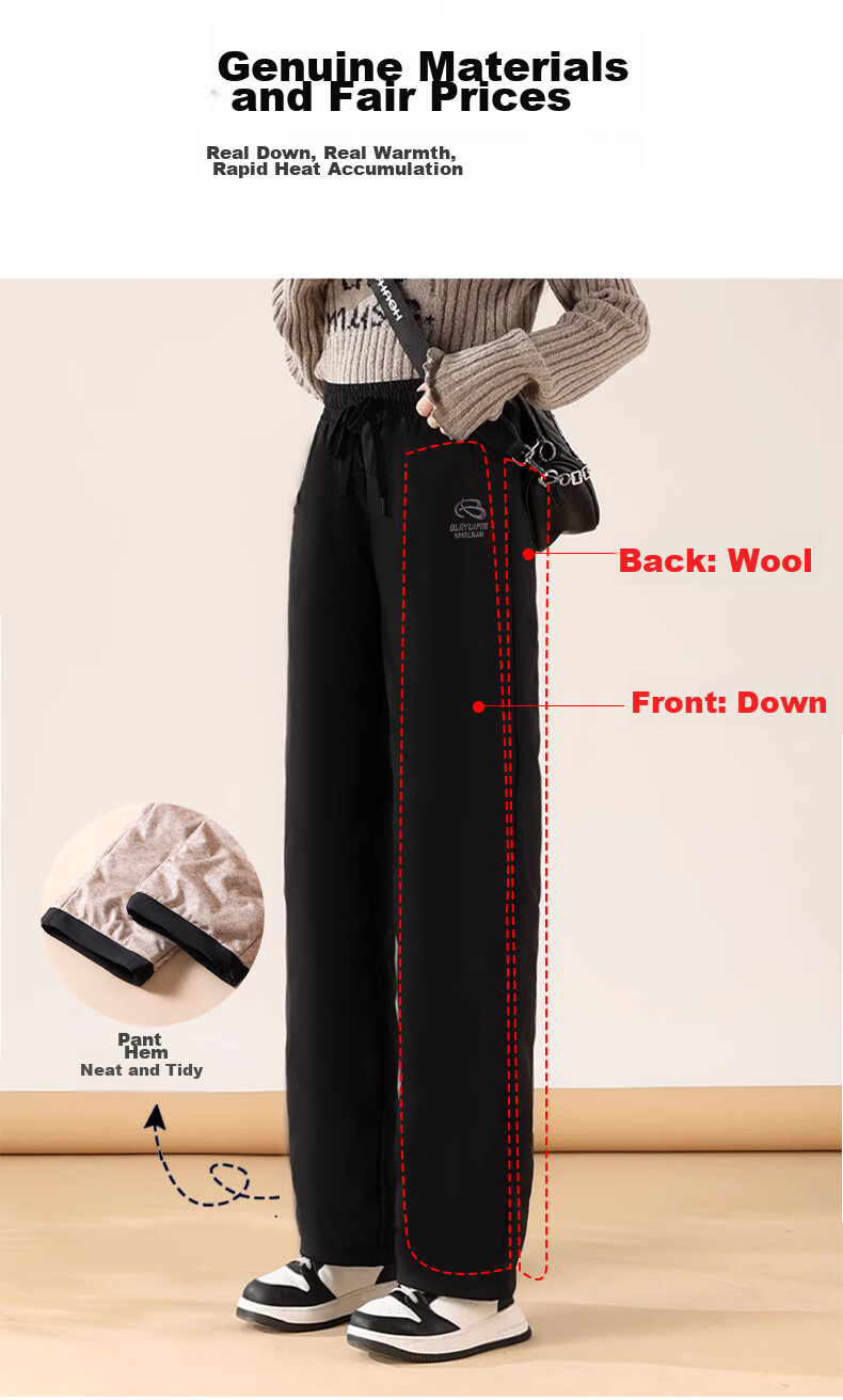 LangSha Women's down Pants [2026 Autumn And Winter New Arrival], Thick White Duck Down Warm Pants, Outdoor Wear, Cold-Proof Cotton Pants 9
