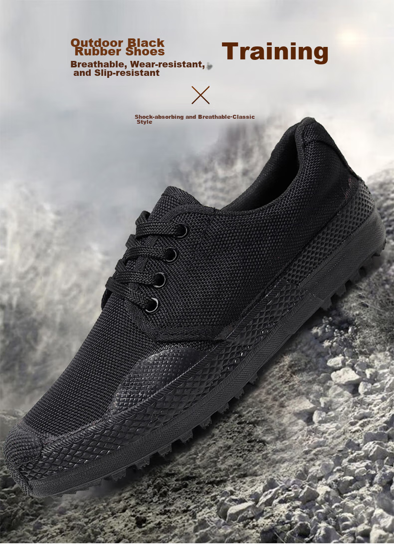 Weizhi Liberation Shoes for Men And Women, Military Training Hiking Outdoor Breathable Work Safety Puncture-Resistant Wear-Resistant Canvas Rubber Boots WZ2001 Size 43 1
