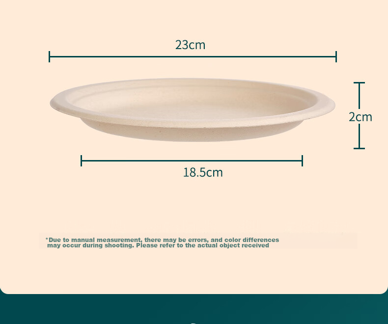 LANZIRAN Disposable Tableware Plates Large Size 9 Inch * 20 Pieces Natural Color Sugarcane Pulp Biodegradable Paper Plates for Picnic And Camping 17