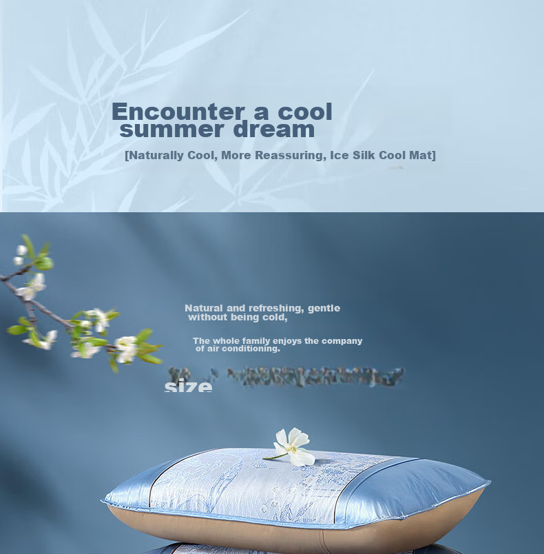 FUANNA Ice Silk Mat, Jacquard Summer Cooling Mat, 1.2x2 Meters Single Dormitory Soft Cooling Mat, Foldable Two-Piece Set for Summer 3