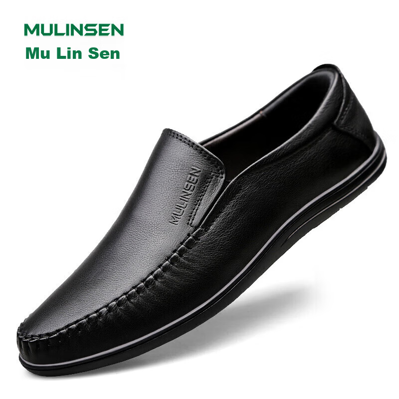 Мужские туфли MULINSEN, повседневные, слипоны, размер 40, черный, 21811058