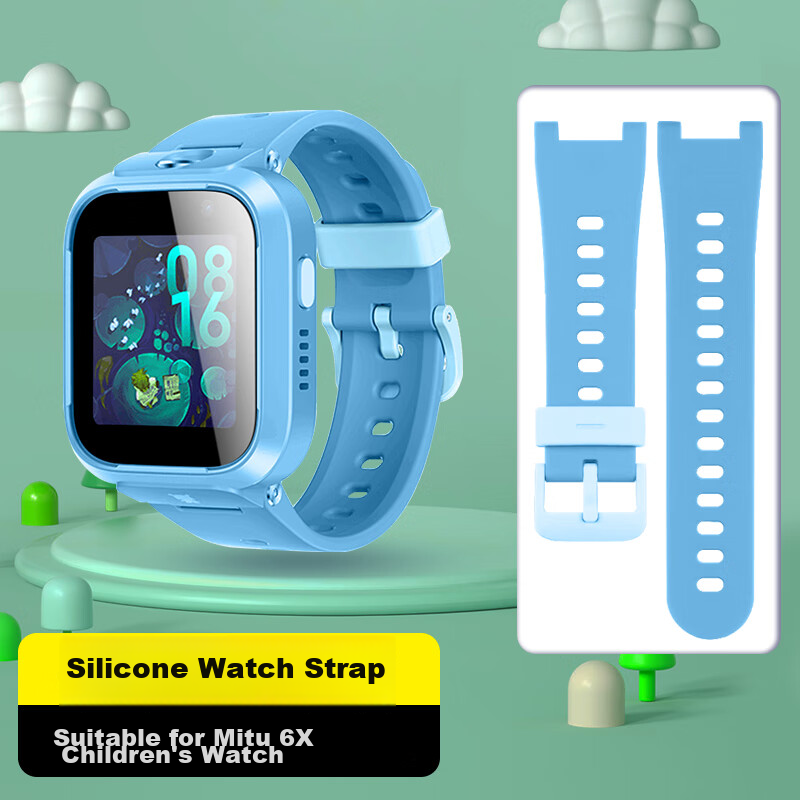 Freeson Compatible with Mitu Children's Smartwatch 6X Strap, Xiaomi Learning Watch 6x Strap, Detachable Replaceable Skin-Like Soft Silicone Wristband for Smart Video And Photo Watch, Blue