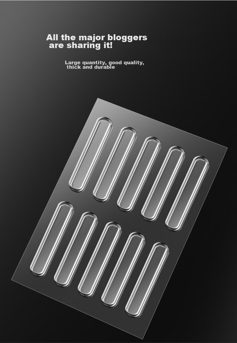 Modouyu Anti-Collision Strips/Protective Stickers, Transparent, 10-Pack, for Refrigerator Doors, Cabinet Doors, Table Corners, Door Handles, Anti-Bump Buffer Pads 5