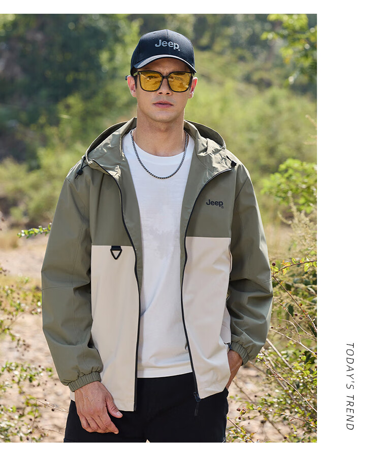 JEEP Outdoor Mountain Series Spring And Autumn 2026 Men's Sports Jacket, Loose-Fitting Hooded Cardigan Coat for Me 11
