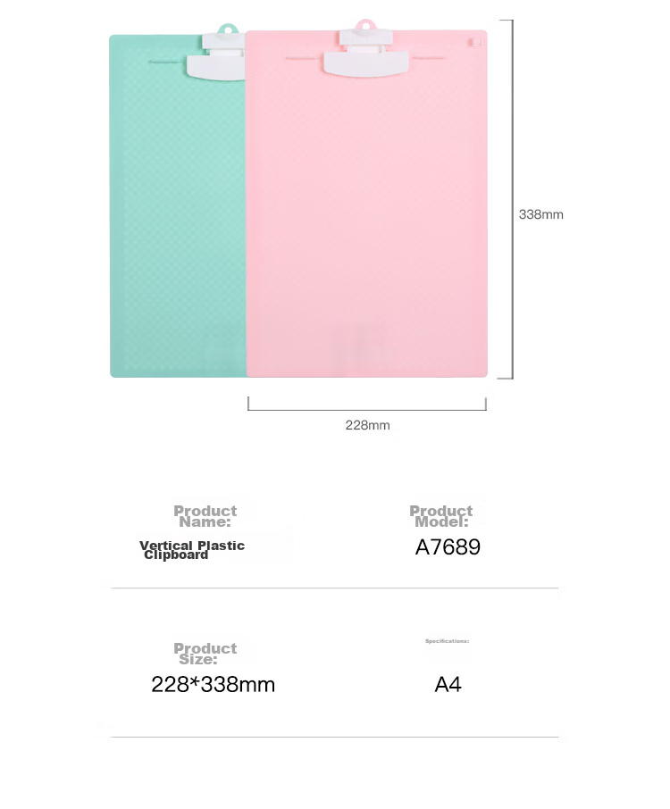 COMIX Writing Clipboard A4 Full Plastic Vertical Pink Single-Hand Open/Close with Built-In Pen Holder, Hanging, Graduated Scale, Lightweight Portable Meeting Clipboard, Essential for Back-To Season for Students 9