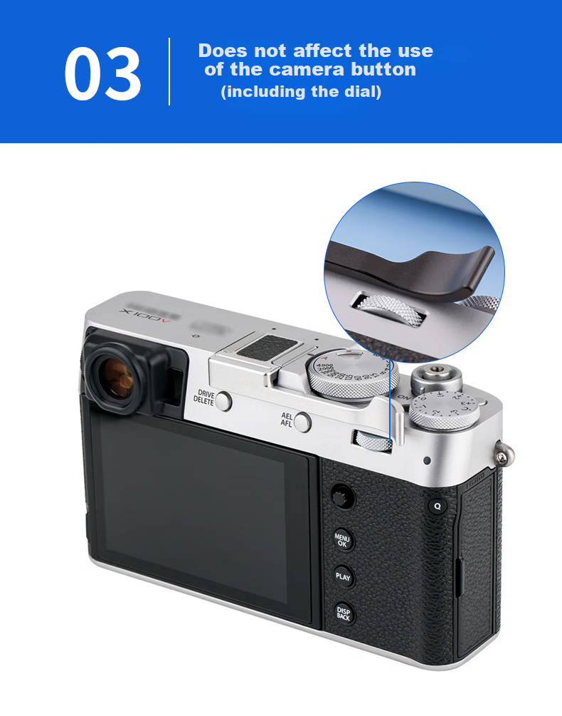 JJC Compatible with Fuji XE4 Hot Shoe Grip X100VI X100V X100F X100T XE3 X-E4 Hot Shoe Cover, Grip, Mirrorless Camera Protective Accessory 4