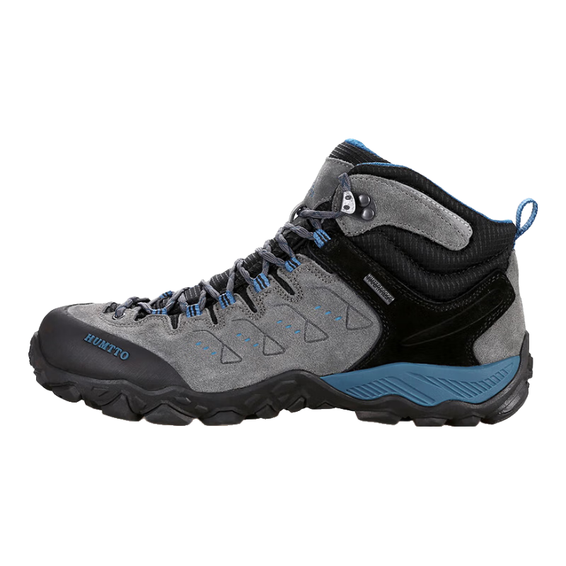 HUMTTO High-Top Hiking Boots, Comfortable Shock-Absorbing Outdoor Men's Trekking Shoes, Travel Cross-Country Climbing Shoes, Dark Gray, Size 40