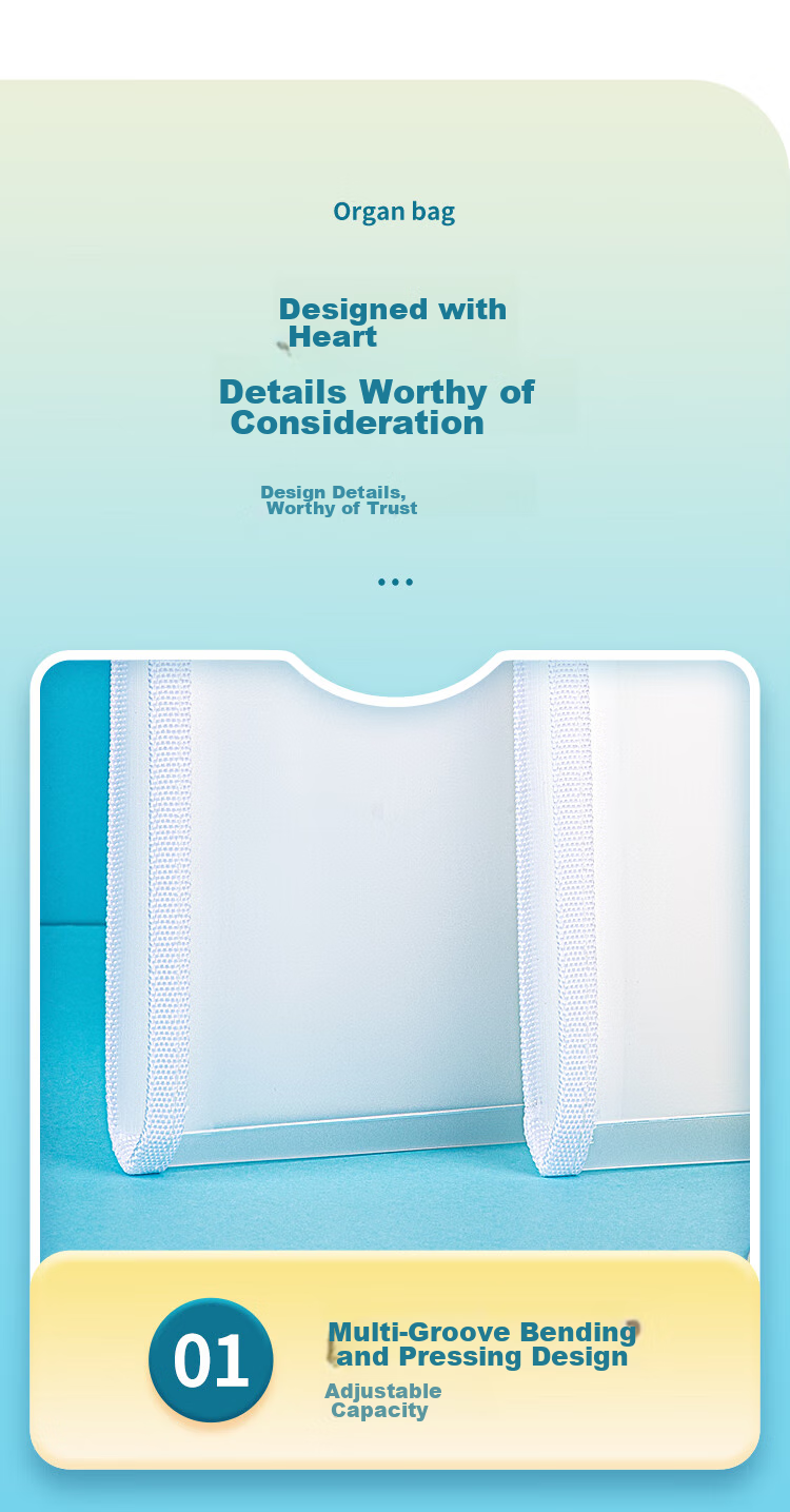 GuangBo A4 Accordion File Folder, Student Exam Paper Storage Bag, Large Sheet Homework Insert Pockets, Organizing Storage Tool, Transparent A76005 7