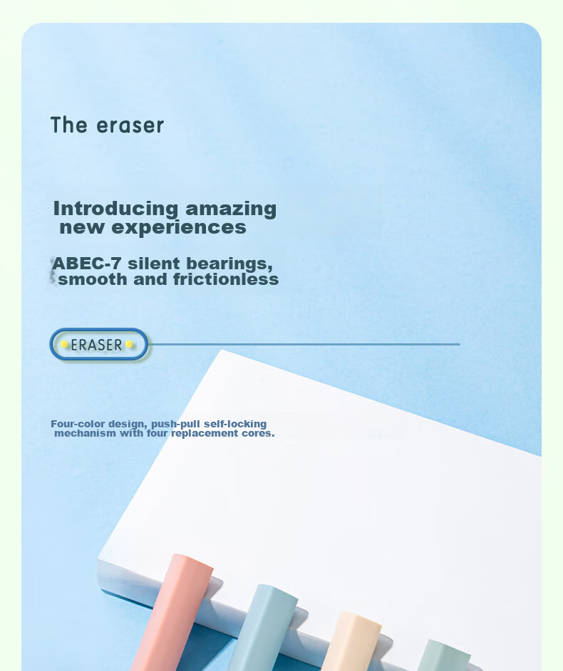Deli (Deli) Promotes Erasers for Middle School Entrance Exams And College Entrance Exams, Blessing Gifts, Stationery, Push-Pull Design, Low Dust Pencils And Erasers, for Children, Primary School Students, Art Students, Single Piece, Gree 1