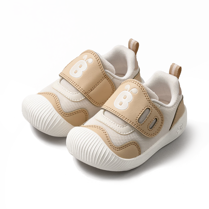 BOBDOG Toddler Shoes, Baby Walking Shoes, Soft Sole, Non-Slip, Spring Style, Anti-Collision, Functional Shoes for Boys And Girls, Infant Footwear, Khaki, Size 20