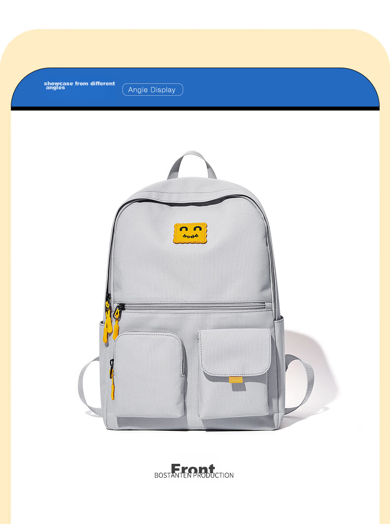 BOSTANTEN Men's Backpack, High School And College Student Bookbag, Trendy Backpack with Large Capacity for Laptops And Notebooks, Suitable for Both Men And Wome 10