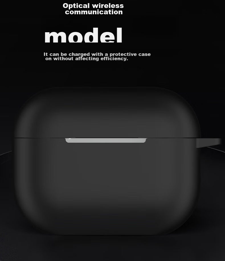 ESCASE AirPods Pro Second Generation Protective Case, Apple Pro2 Earphone Cover 2022 Model Storage Box Outer Shell, Liquid Silicone Skin-Friendly Soft Shell Full Protection Shockproof Case, I9 Black 9