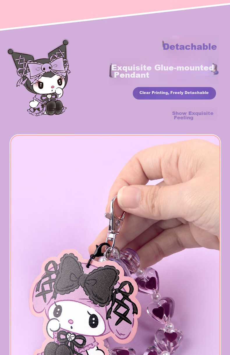 GuangBo Sanrio Collaboration Pencil Case, Large Capacity Stationery Box for Female Students, Multi-Layer Storage Exam Supplies, Birthday Gift, Kuromi, 1 Piece 13
